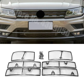 

ABS+Stainless steel For Tiguan mk2 2017 2018 Car Insect Screening Mesh Front Grille Insert Net Trim Car Accessories Styling