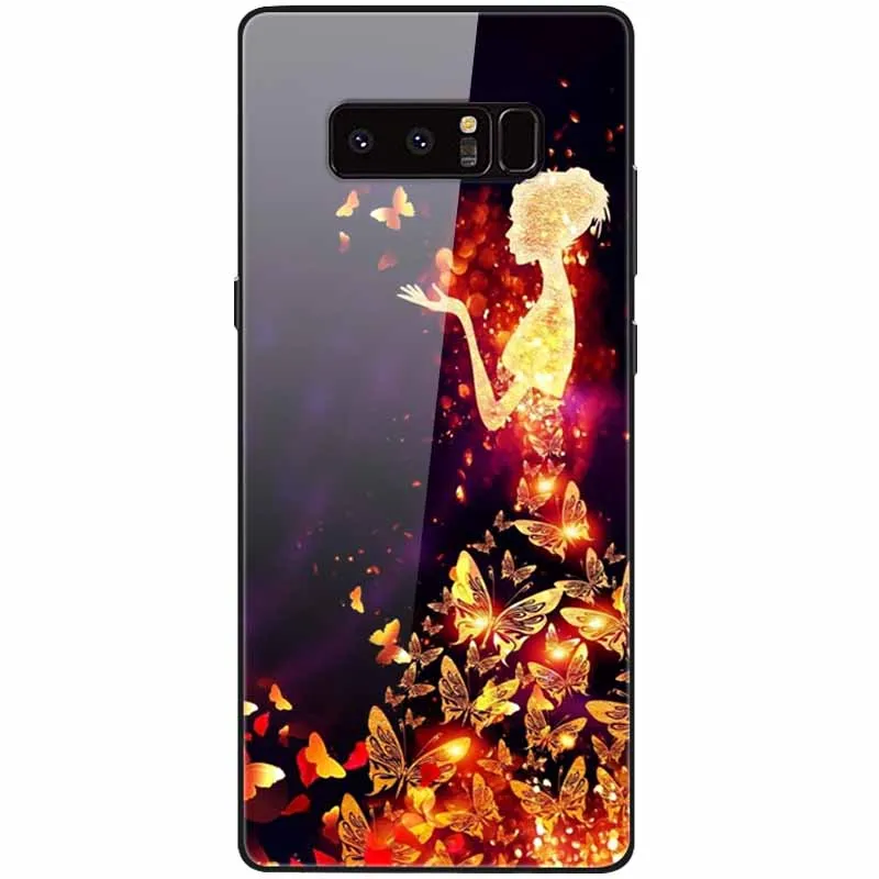 cute phone cases for samsung  Tempered Glass Cover For Samsung Note 8 Case Note9 Hard Protective Funda For Samsung Galaxy Note 10 Plus 9 Cases Luxury Bumper kawaii phone case samsung Cases For Samsung