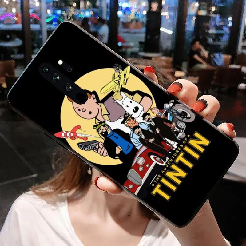 HUAGETOP Cổ Điển Pháp Hoạt Hình Những Cuộc Phiêu Lưu Của Tintin Ốp Lưng Điện Thoại Redmi Note 9 8 8T 8A 7 6 6A Đi Pro Max Redmi 9 K20 K30 xiaomi leather case design