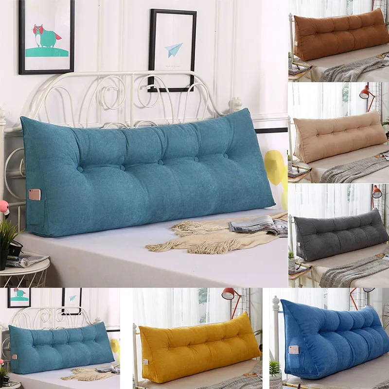 

Multifunction Solid Double Pillows Simple Bed Cushion double Bed Soft Bag Removable Bed pillow for Health Sleeping 6 Colors