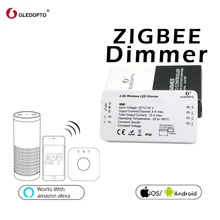GLEDOPTO – contrôleur de bande de variateur Led ZIGBEE Samrt, dc 12 24V ZLL Standard, application de commande vocale, fonctionne avec Echo Plus