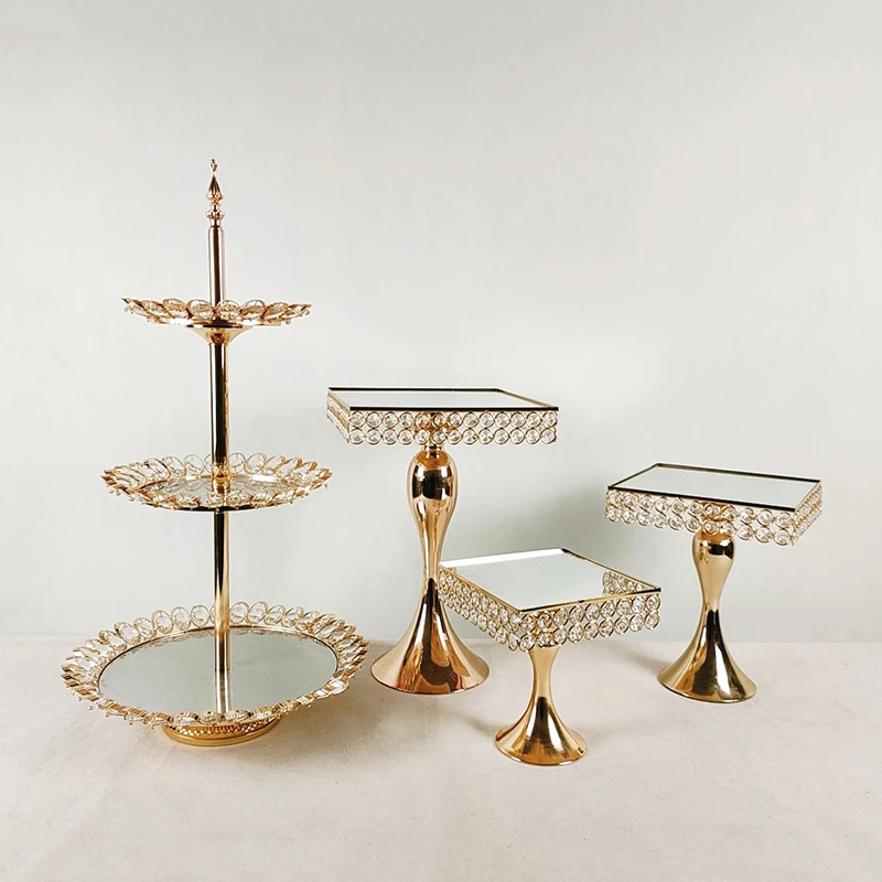 

4pcs/lot 3 Tier square Cupcake Stand with Base, metal Cake Stand, Cupcake Tower Stand, Premium Cupcake Holder