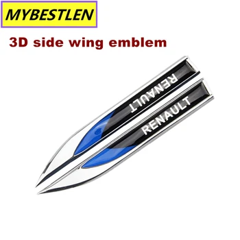 

3D Metal Side Wing Badge Emblem Fender Car Sticker for Renault Renault koleos Twingo Scenic Megane Fluenec Clio Car Styling