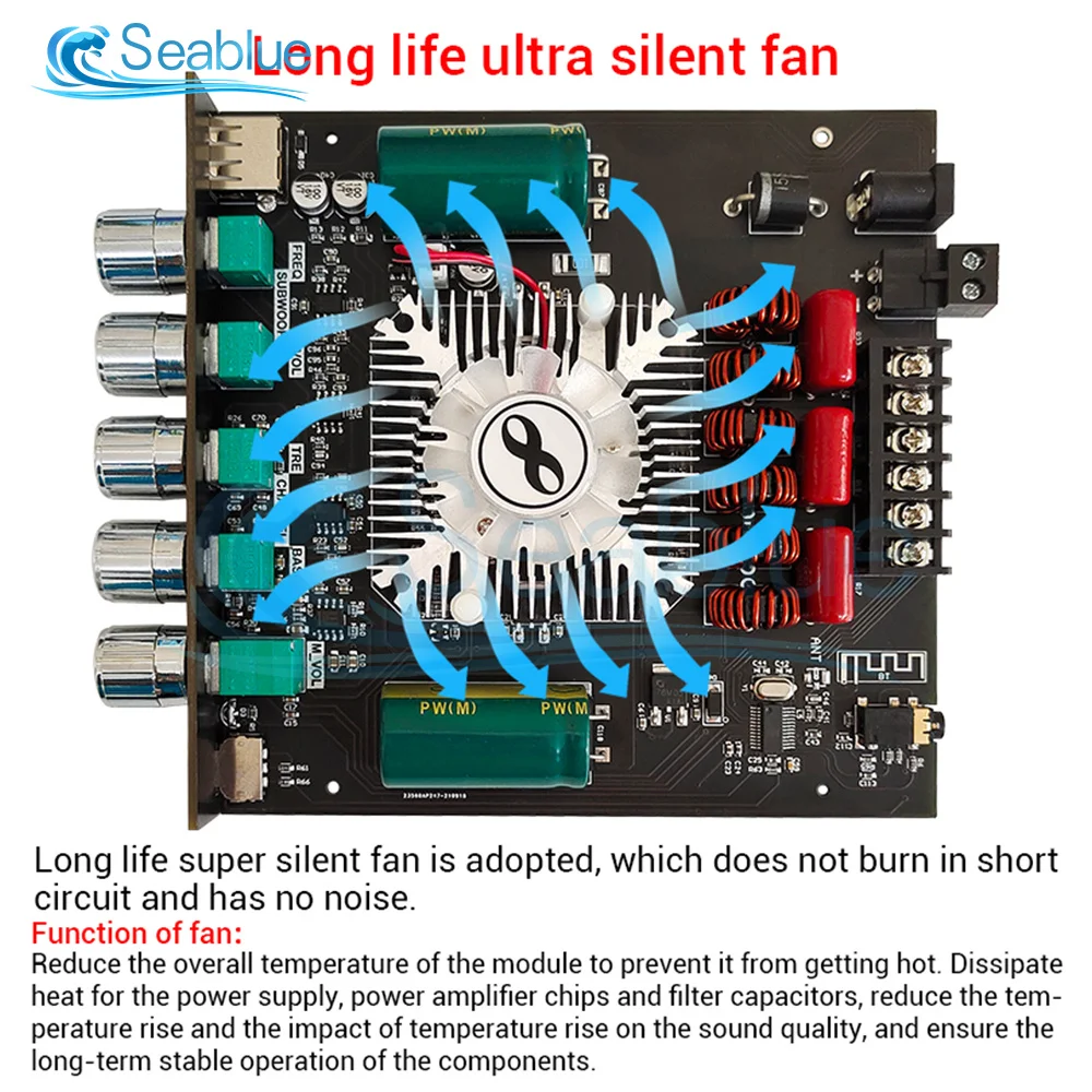 ZK-1602T 2.0 Channel TDA7498E Bluetooth Digital Power Amplifier