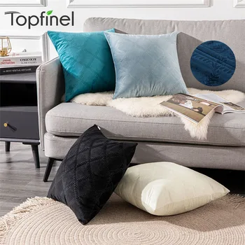 

Topfinle Velvet Soft Leaves Pattern Cushion Covers Decorative Pillowcase for Sofa Car Home Decor Throw Pillow Case Multi Color