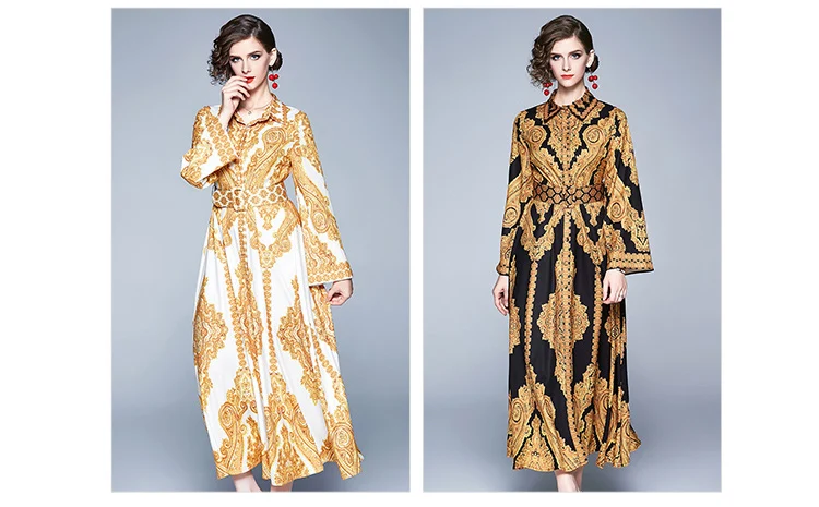 Skup Tingfly wiosna nowy Vintage projektant kwiatowy Print Maxi Casual sukienka pani sukienka do pracy biurowej z paskiem otwórz pojedyncze piersi Plus 2X