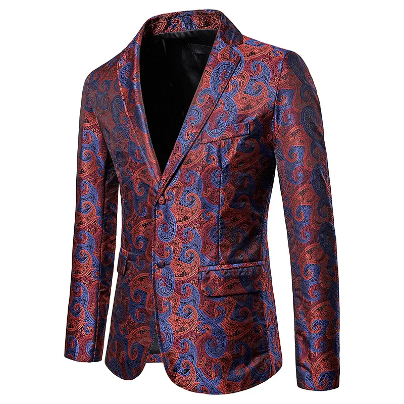 Men's Bright Cashew Flower Dark Pattern Two-button Men's Turn-collar Suit Blazer Jacket Suit Men Men Suit Jacket Flower Blazer Men's Bright Cashew Flower Dark Pattern Two-button Men's Turn-collar Suit Blazer Jacket Suit Men Men Suit Jacket Flower Blazer