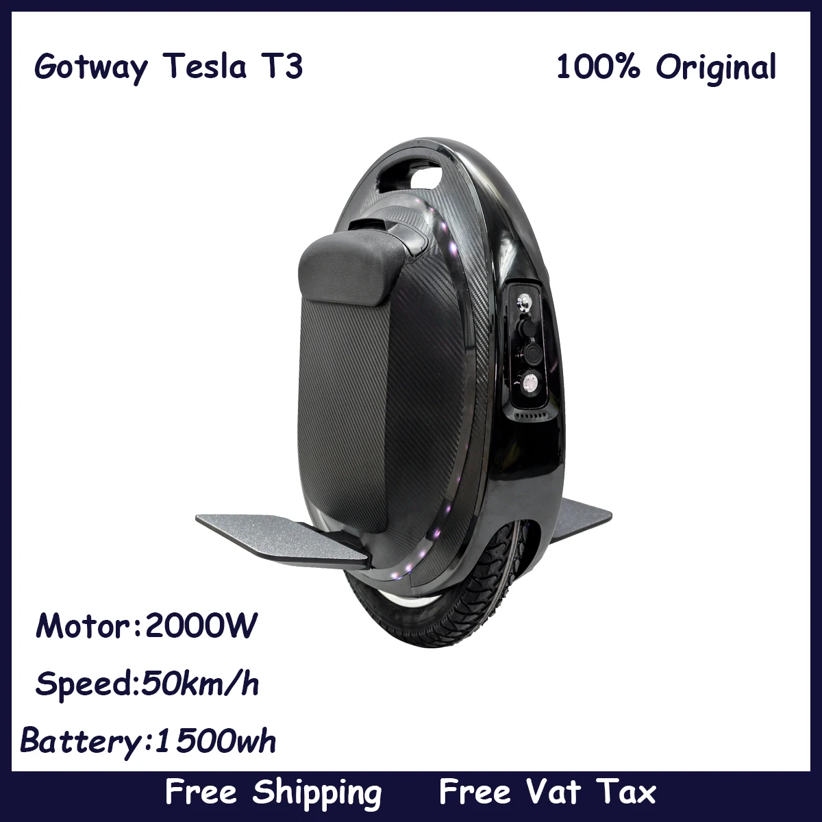 Begode Gotway Tesla T3 1500wh 84 в 16 дюймов 21700 ячеек Электрический моноцикл с