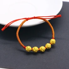 Китайский стиль популярные ювелирные изделия женские модели серебро 925 пробы материал золото Цвет Подвеска со свиньей милый красный веревочный Браслет bijoux