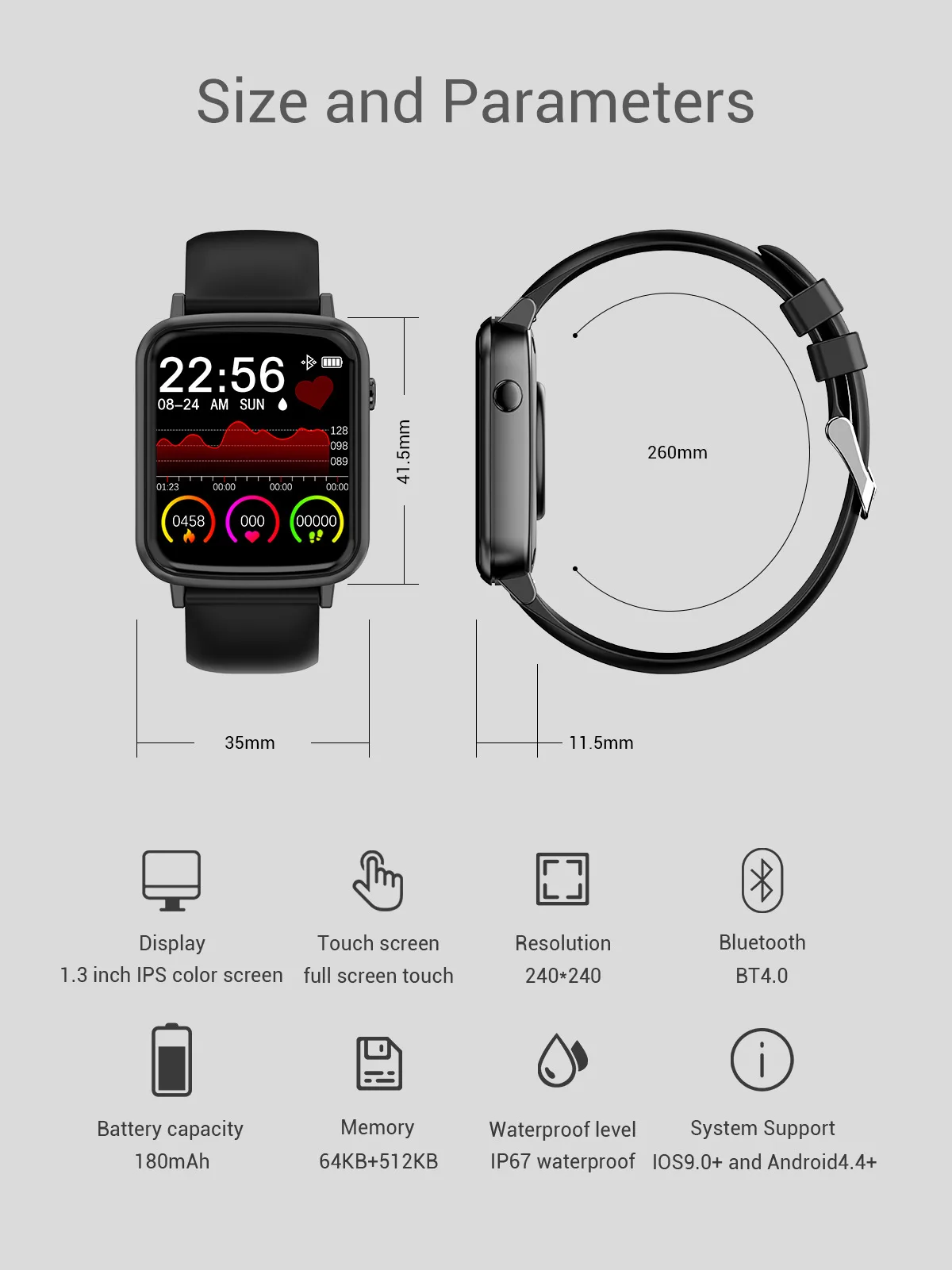 Новые смарт-часы с Bluetooth, 1,3 дюймов, полностью сенсорные, водонепроницаемые, измерительный, для женщин, физиологический цикл, напоминание, Смарт-часы, браслет
