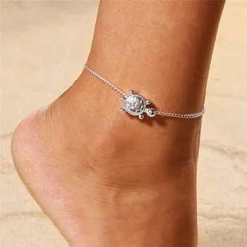 

Modyle Anklets For Women Men Antique Silver Color Turtle Rope Ankle Bracelet Beach Chain Animal Tortoise Foot Jewelry