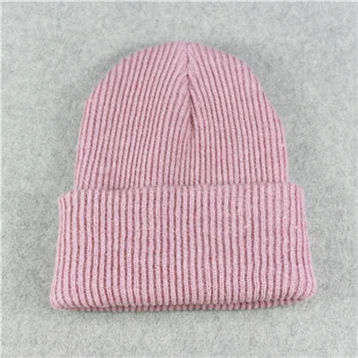 Pink Simple rabbit fur hat hat female winter cold warm gravity waterfall hat knit hat - Цвет: Pink