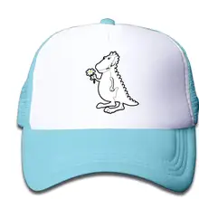 Детская бейсболка для дальнобойщика с динозавром и цветком, регулируемая сетчатая шапка для мальчиков и девочек