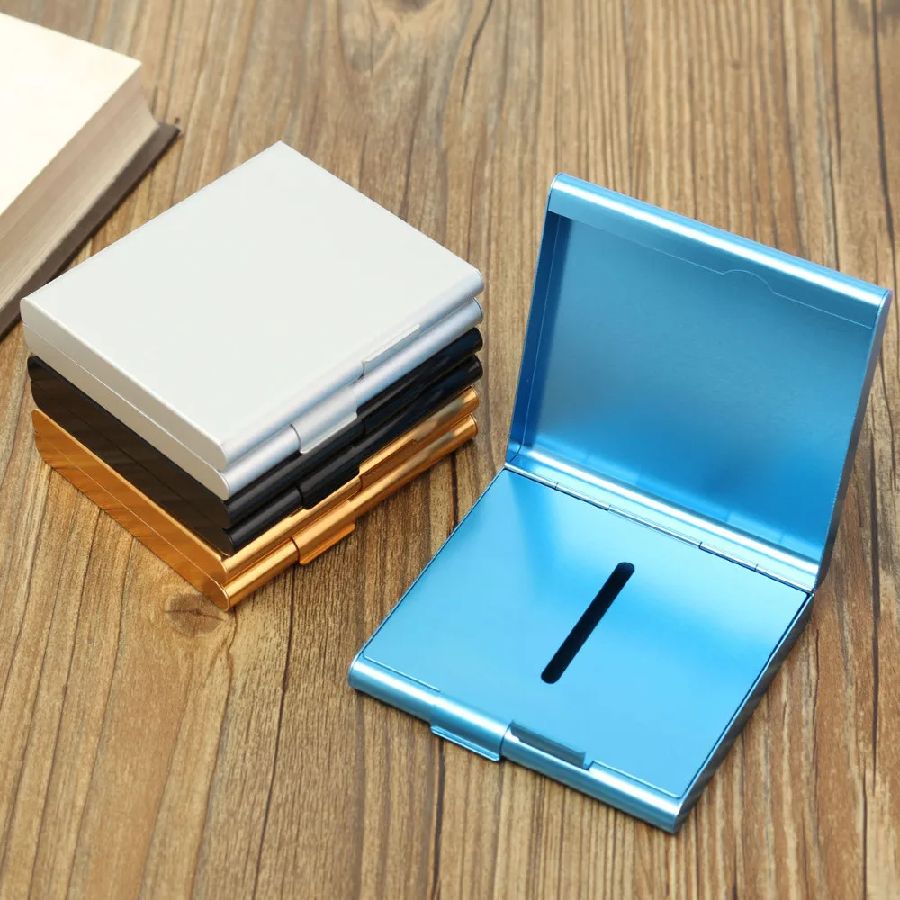 

Aluminum Cigarette Case Storage for 20 Cigarettes Holder Double Sided Flip Open Pocket Cigarette Case Storage Container Gift