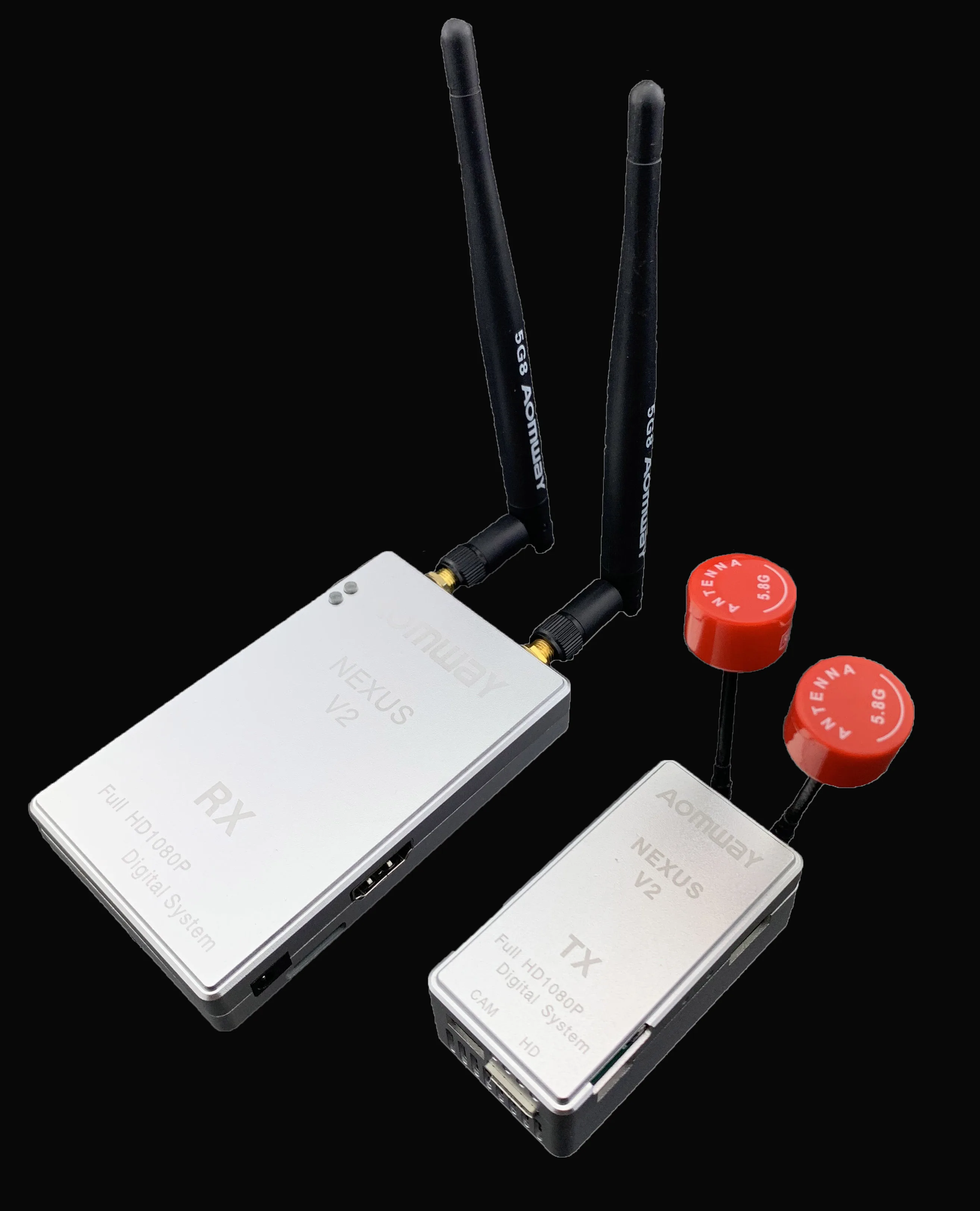 

Aomway Nexus V2 Full HD Digital Link 1080P 60FPS 5.8GHz FPV Transmitter Receiver Up to 7km Support DVR HDMI for RC Drone