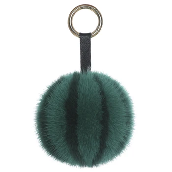 

Mini size mink fur watermelon doll pendant bag pendant car key chain