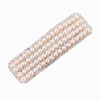 

2019 Sweet Rhinestone Faux Pearl Hairpin Women Pearl Hairpin Clip Geometry Hairpin