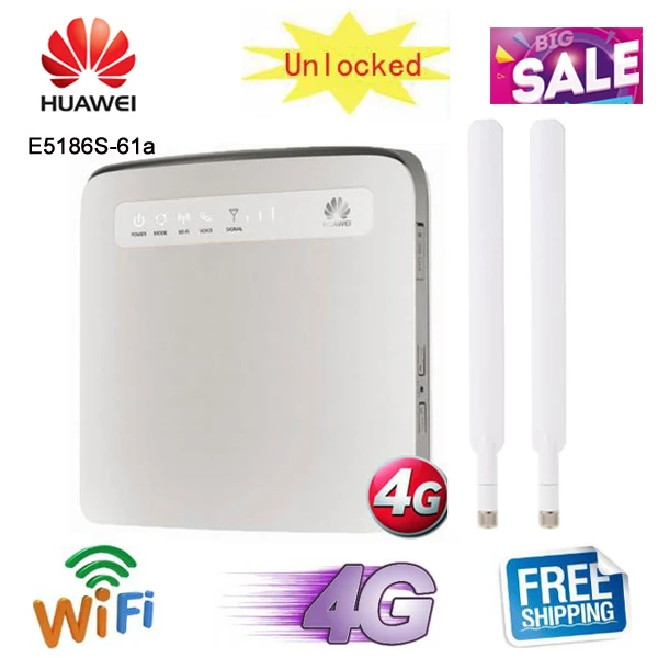 Разблокированный huawei E5186 E5186s-61a Cat6 300 Мбит/с LTE маршрутизатор Wi-Fi, 4G, FDD 700/1800/2600 МГц, который не привязан к оператору сотовой связи 2300 МГц cpe беспроводной шлюз