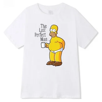 

Funny The Simpsons Homer The Last Perfect Man Round Neck T-Shirt