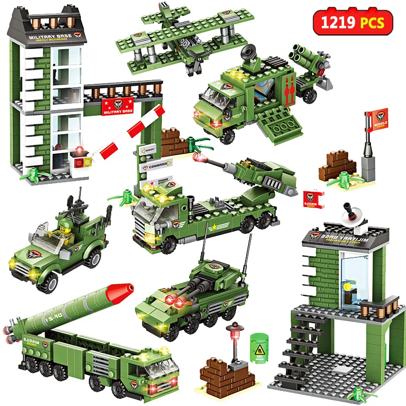 

For Children Gift Police Military Series 8in1 Model Set Blocks Compatible with Legoed Building Blocks Educational Figures Toys