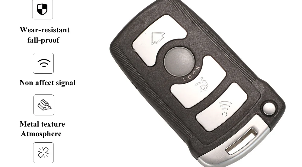 Keyforkess 4 pulsanti chiave a distanza Fob 315 / 315LP / 433Mhz / 868Mhz per la BMW Serie 7 E65 E66 con il circuito integrato ID46 7953 CAS1 sistema HU92 UNCUT - H1b6dfc0eda4944af9fb19482e532ee43N