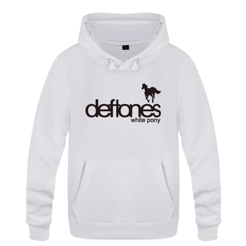 Мужские толстовки с капюшоном в стиле «Музыка рок», «Deftones», белая толстовка с принтом пони, Мужская Флисовая Толстовка в стиле хип-хоп с длинным рукавом, мужской свитер, пуловер для катания на коньках, пальто