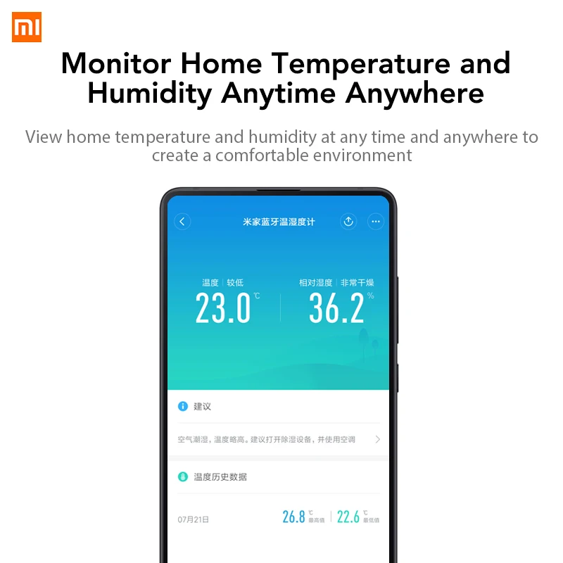 Xiaomi Mijia Bluetooth монитор температуры и влажности Датчик управления приложением Встроенный датчик ЖК-дисплей Магнитная палка умный дом