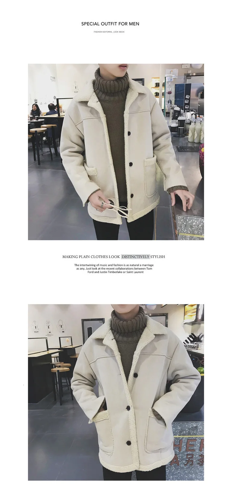 Осень и зима литературный Ретро утолщенный плюс бархат Теплый Хлопок Модный повседневный однотонный бежевый/коричневый S-2XL