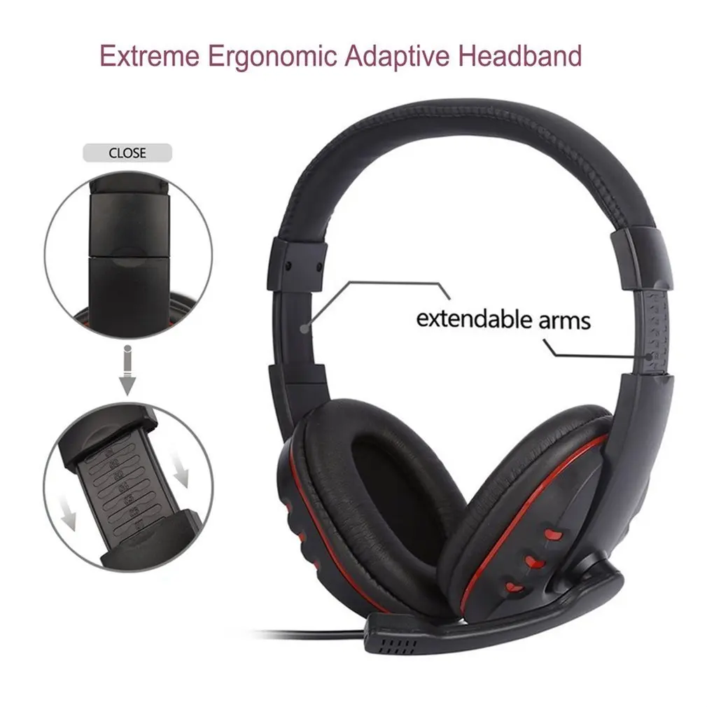 Universal Laptop PC Computer Headphone Stereo Music Gaming Headband Headset With Microphone Mic Earphone 3 5mm Jack Wired