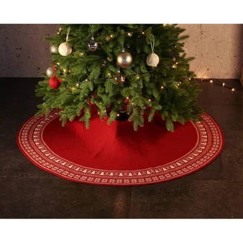 

Thick Knitted Christmas Tree Skirt 48 Inch Large Red Tree Skirt Christmas Decorations Festival Household Supplies new