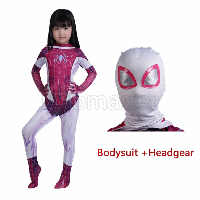 Костюм паук Гвен Стэйси костюм лайкра Zentai Venom Symbiote Carnage костюм симбиота на Хэллоуин костюм паука для детей Fancy костюмы - Цвет: Clothes-C