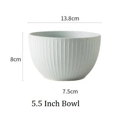 5.5 Inch Bowl 1PC Japanese Style Ceramic Personality Household Eating Rice Bowl Single Round Dinner Plate Noodle Bowl Simple Tableware - Color: 5.5 Inch Bowl