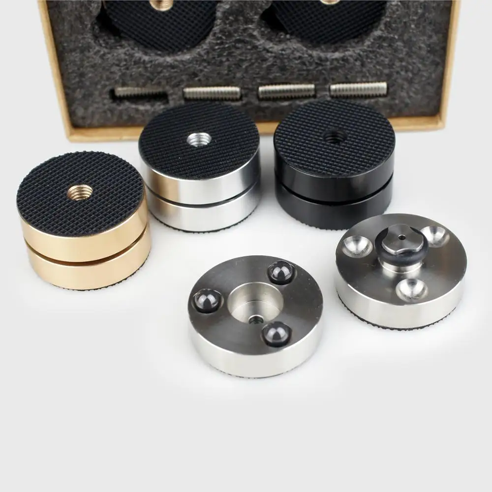 Alto-falante à Prova de Choque Alumínio Inoxidável Spike Pads Amplificador Bola Cerâmica Isolamento Suporte Pés 4 Pçs 39mm Aço - Image 5