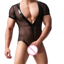 Горячая крутая Сексуальная майка мужское обтягивающее нижнее белье Сетчатое нижнее белье костюм боди Мужская одежда для геев дропшиппинг