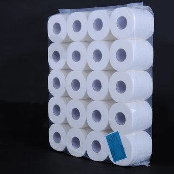 

20 Rolls Natural Wood Pulp White Toilet Rolls 4Ply Bulk Tissue Bathroom Soft Rolls