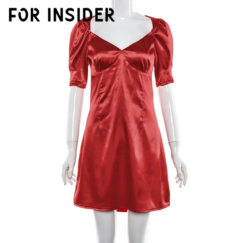 Для Insider Red A line короткое вечернее платье Элегантное Атласное сексуальное мини