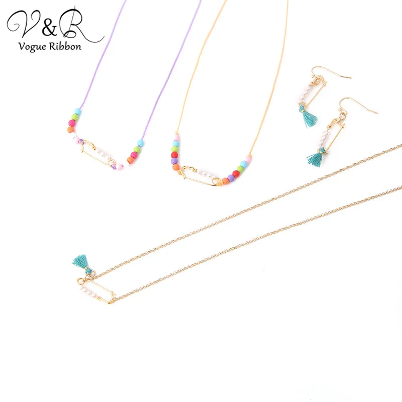 Vogue Ribbon Diy Handmade Jewelry Making Bead Charms Pendants Beaded Bracelet Earring Set Components Fashion Accessories Gifts | Украшения