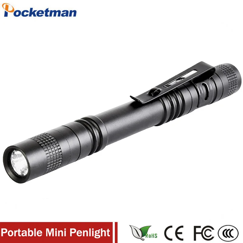 Mini Portable Torch LED Clip Small Pen Flashlight Penlight Lamp Pocket Light 