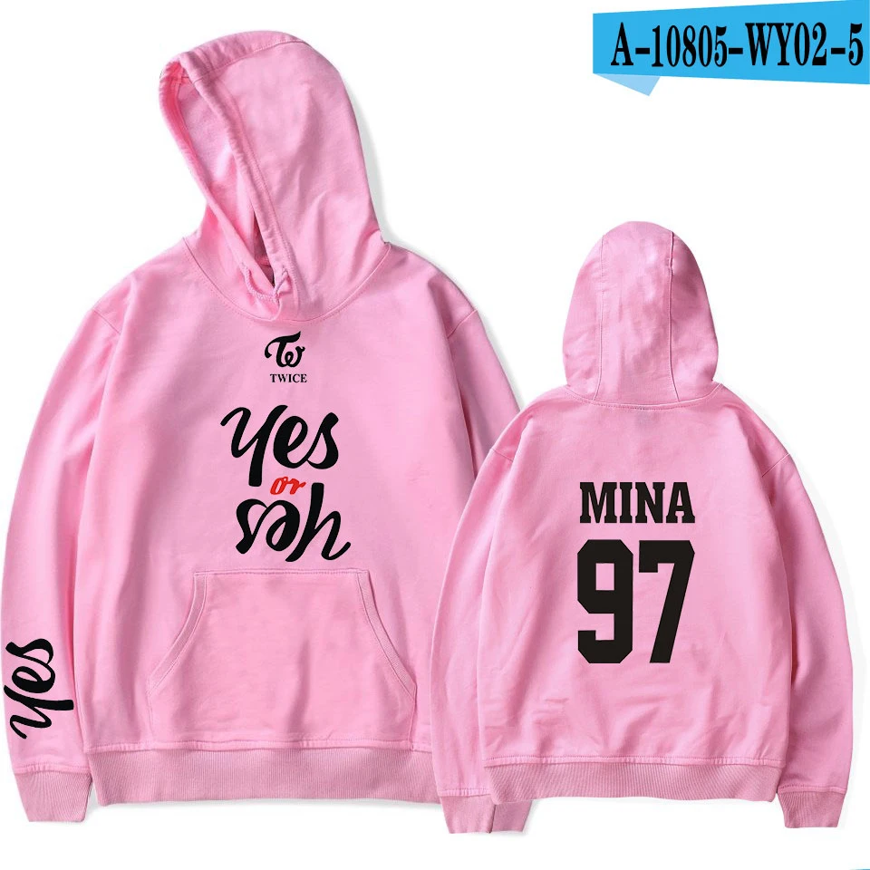 K-pop Twice женские толстовки yes or yes Twice пуловер с капюшоном Популярные Idol Bangtan мальчики Хип-хоп одежда больших размеров Топы - Цвет: Color  22