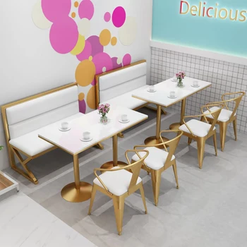 

Nordic wrought iron dining table simple cloth home furnishing restaurant leisure hotel cafe ins net red dining table