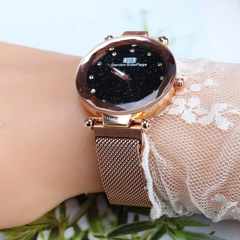 Top Luxury Starry Sky Women Watches Magnet Mesh Band Rhinestones Quartz Wristwatch Ladies Female Diamond Watch relogio feminino