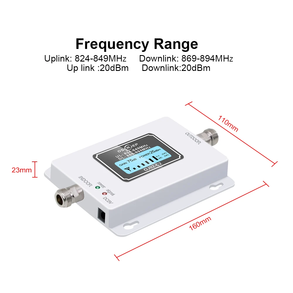 10 PCS 850Mhz Repeater 70dB CDMA Repetidor GSM 850Mhz 2G 3G Cellular Phone Booster , GSM Signal Repeater Amplifier No Antenna
