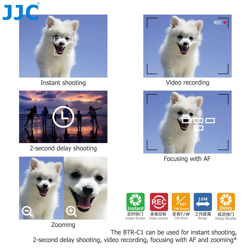JJC BR-E1 Bluetooth Remote Control for Canon EOS M50 Mark II R8 R50 R7 R10 R R3 R5 R5C R6 RP 6D 90D 77D 850D 800D 250D SL3 M6 camera remote shutter button,camera remote shutter release