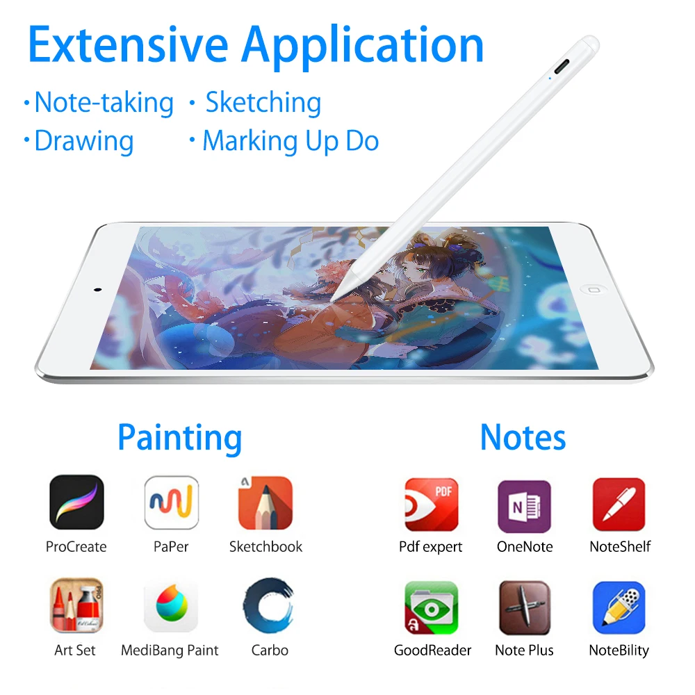 Для iPad Pencil Apple Pen Stylus для 9 7 2018 Pro 11 12 Air 3 10 5 2019 2 Mini Touch 1|Стилусы планшетов| |
