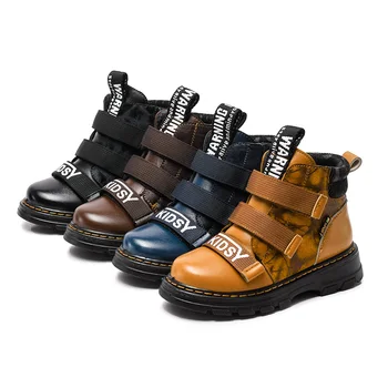 

Fashion Boys Winter Martin Boots Genuine Cow Leather Kids Outdoor Boots Plus Velvet Warm Children Snow Boots New