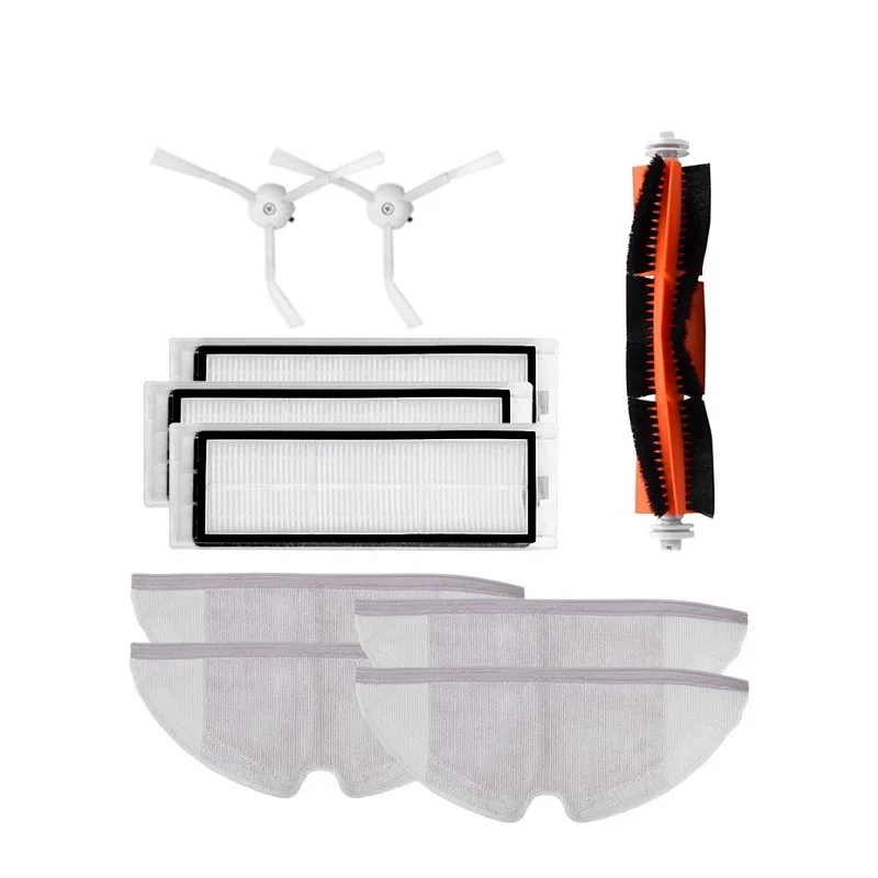 

10Pcs/set Main Brush Hepa Filter Side Brush Mop Cloths Kit Accessories for Robot S50 S51 S55 2 Xiaowa High Quality for xiaomi
