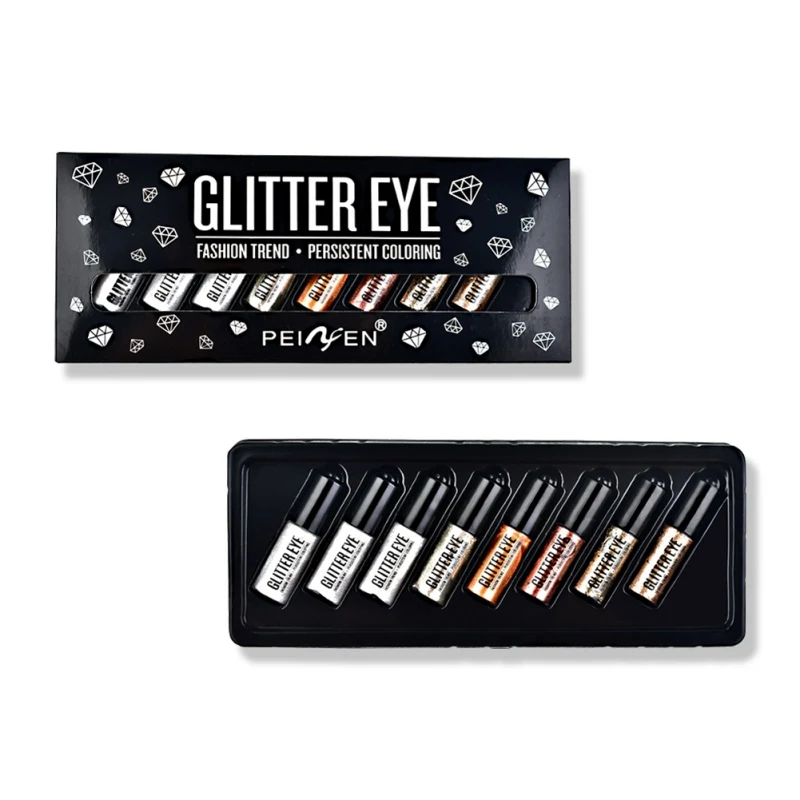 Diamond Luminous Eyeshadow Set Long Lasting Shiny Brighten Glitter Liquid Eyeshadow Makeup Liquid High Glow Cosmetics - Цвет: as show