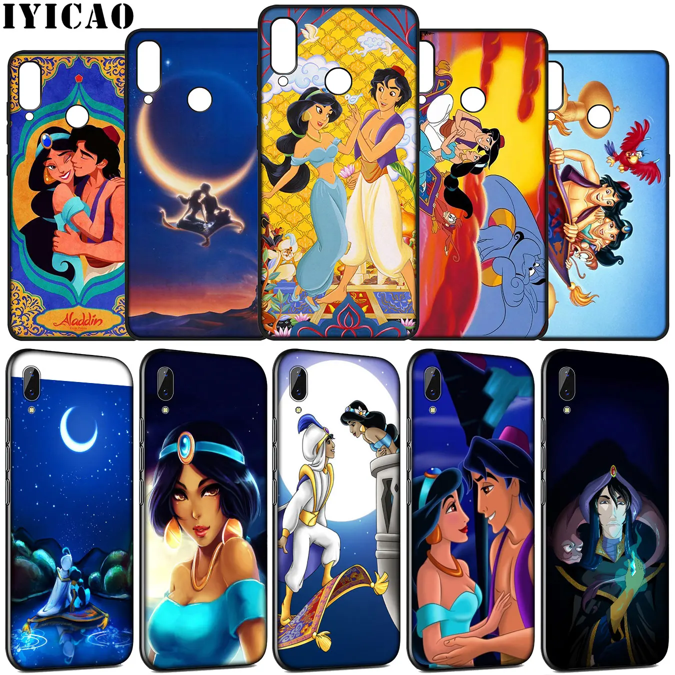 IYICAO Capa Aladdin and Princess Soft Case for Huawei Y9 Y7 Y6 Prime 2019 Honor view 20 8C 8X 8 9 9X 10 Lite 7C 7X 7A Pro | Мобильные