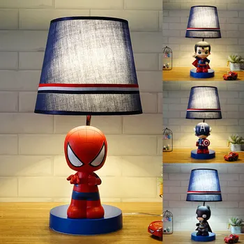 

Marvel's The Avengers Table Lamps for Children's Room Bedroom Bedside Lamp Captain America Spider-Man Kids Desk Light Fixtures