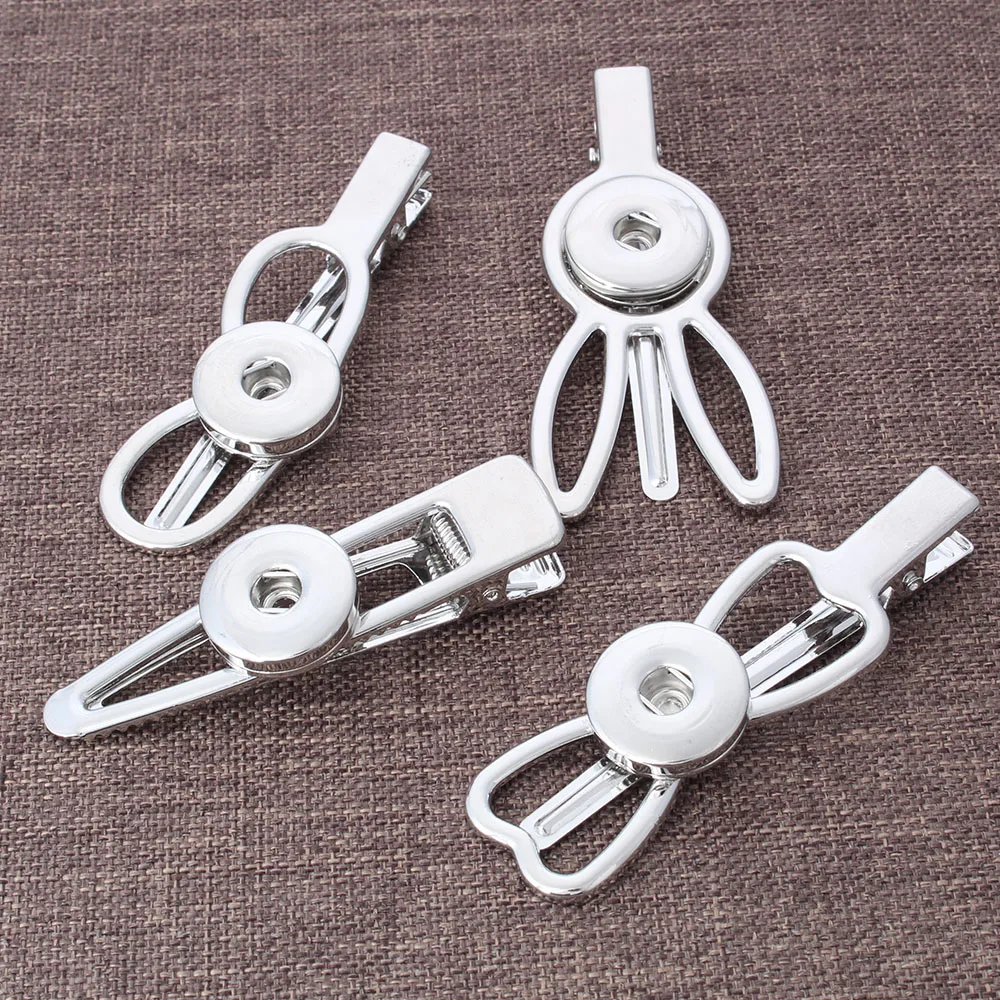 New Snap Jewelry Button Hair Clip for Women Girl Fit 18mm Metal Charms Snaps DIY Tie Clips | Украшения и аксессуары